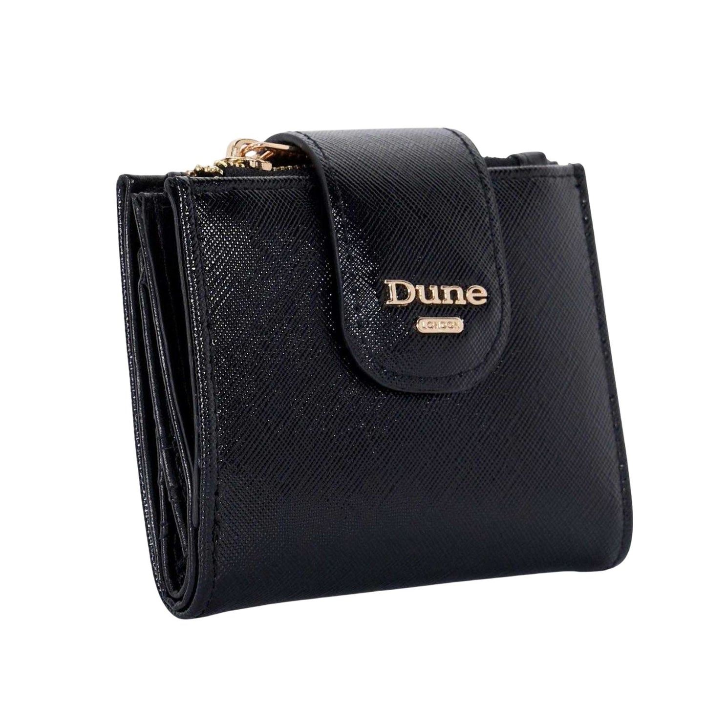 Black - Side - Dune London Koffio Mock Croc Purse