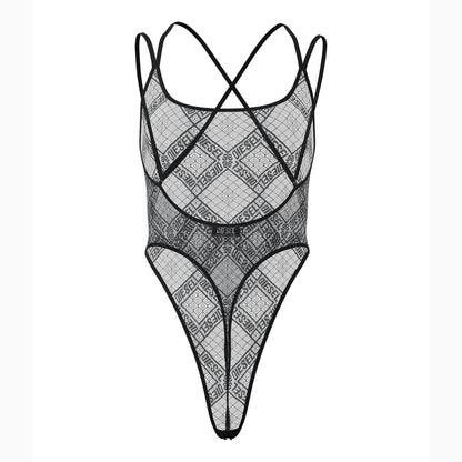 Black - Front - Diesel Womens-Ladies Ufby Brita Bodysuit