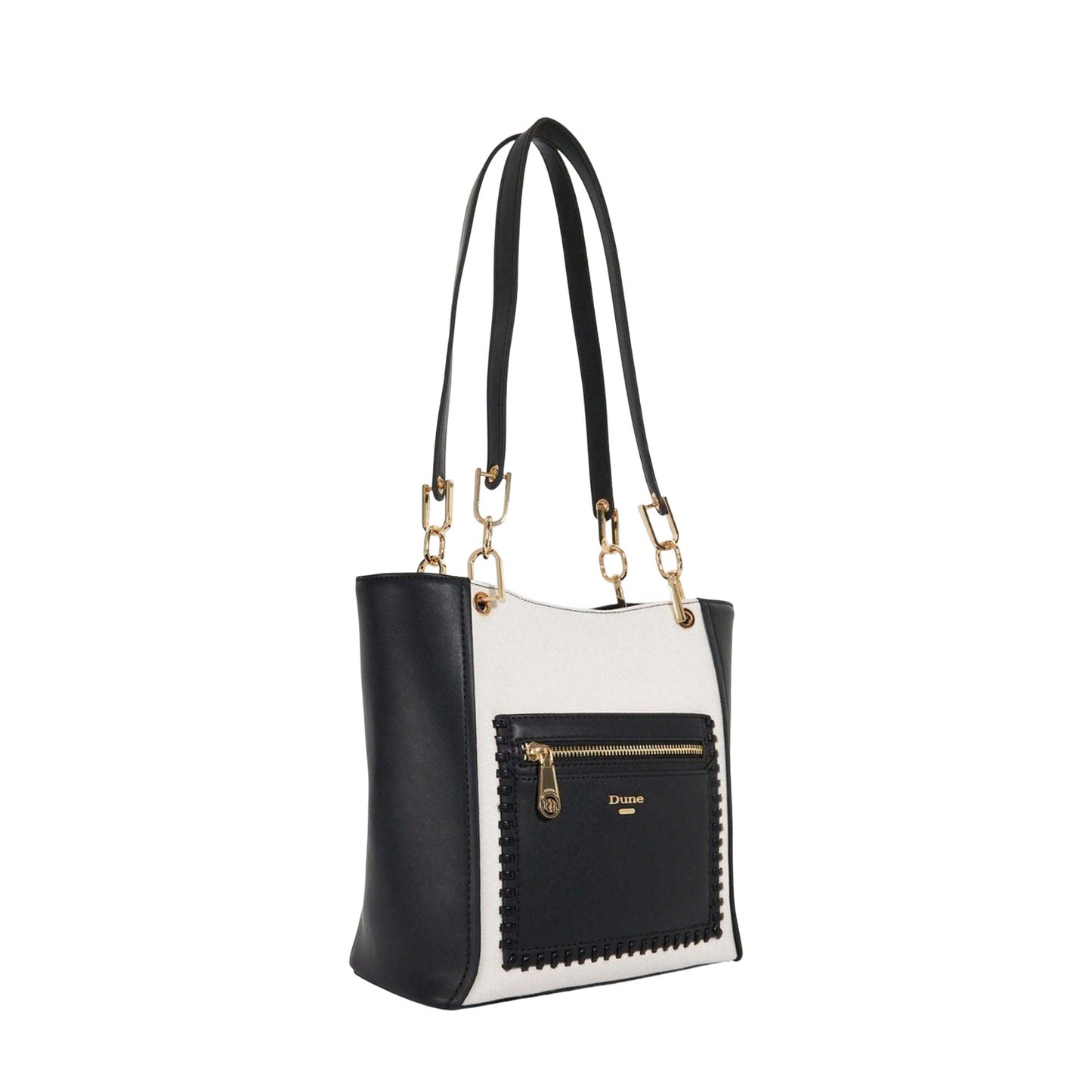 Black - Side - Dune London Womens-Ladies Duckie Logo Long Handle Tote Bag