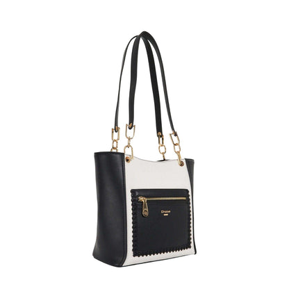 Black - Side - Dune London Womens-Ladies Duckie Logo Long Handle Tote Bag