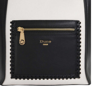 Black - Pack Shot - Dune London Womens-Ladies Duckie Logo Long Handle Tote Bag