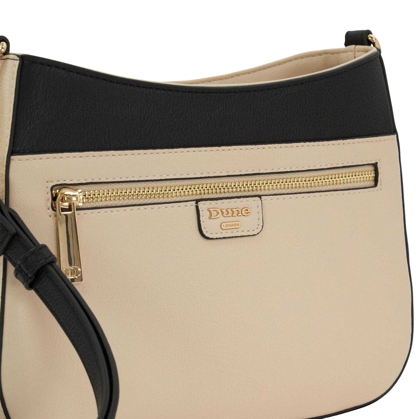 Black-White - Pack Shot - Dune London Womens-Ladies Dovie Long Handle Crossbody Bag