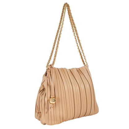 Pink - Side - Dune London Womens-Ladies Dominic Pleated Chain Strap Handbag