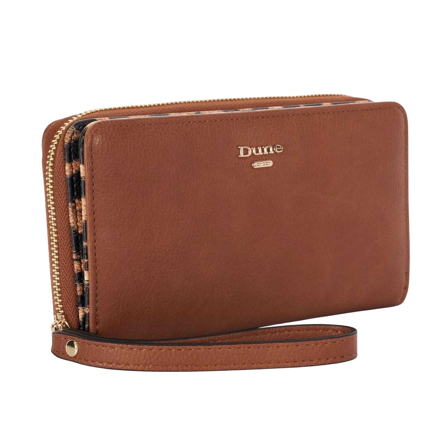 Tan - Side - Dune London Womens-Ladies Krissyo Leopard Print Lined Handbag