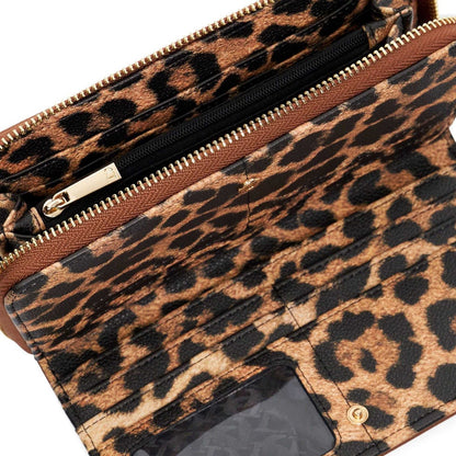 Tan - Lifestyle - Dune London Womens-Ladies Krissyo Leopard Print Lined Handbag