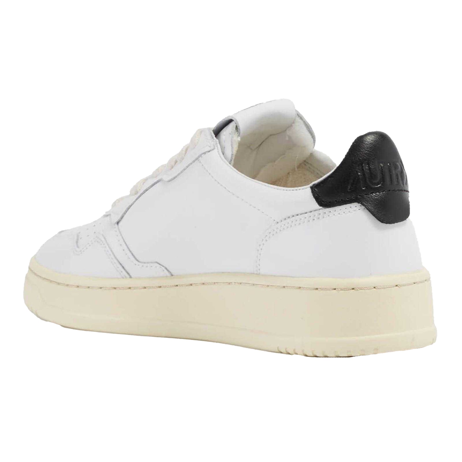 White-Black - Back - Autry Womens-Ladies Medalist Leather Trainers