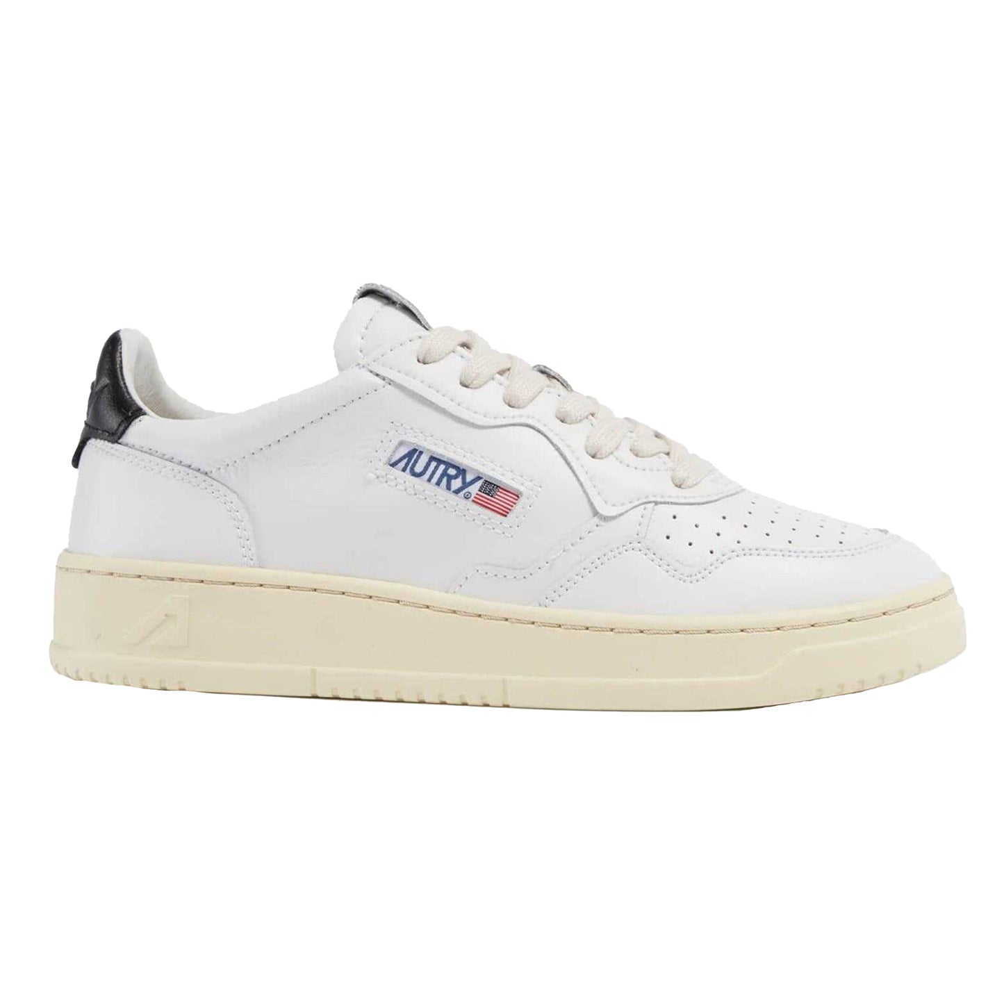 White-Black - Front - Autry Womens-Ladies Medalist Leather Trainers