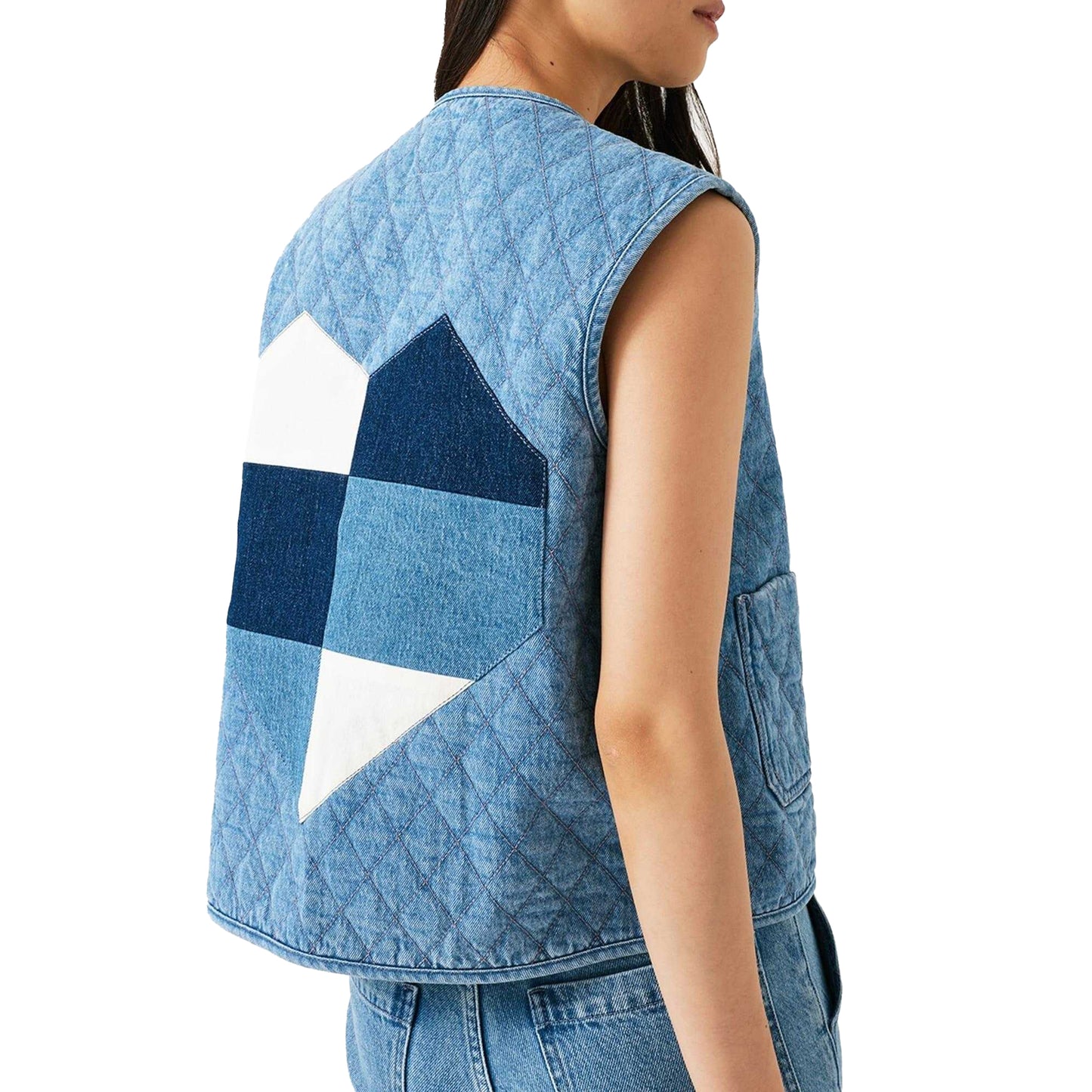 Blue - Front - seventy + mochi Womens-Ladies Aria Quilted Jacket