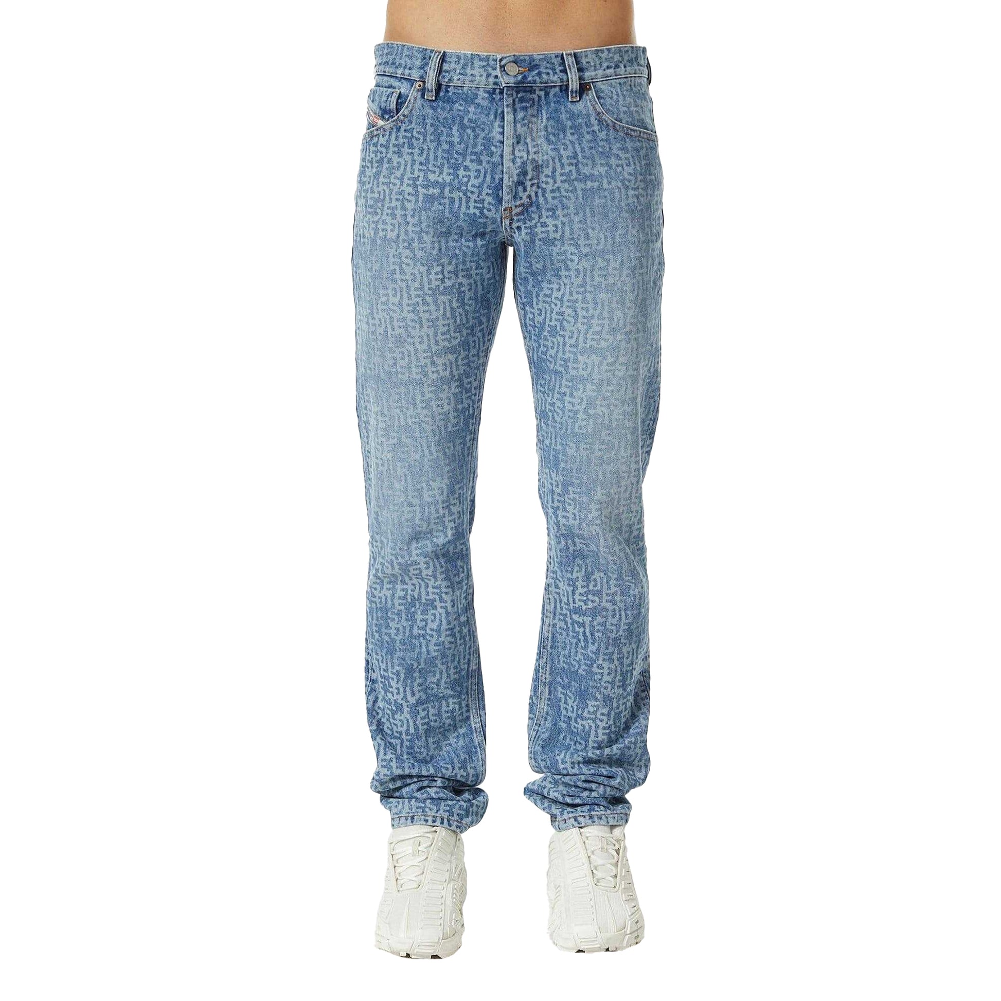 Blue - Side - Diesel Mens 1995 D-Sark Straight Leg Jeans