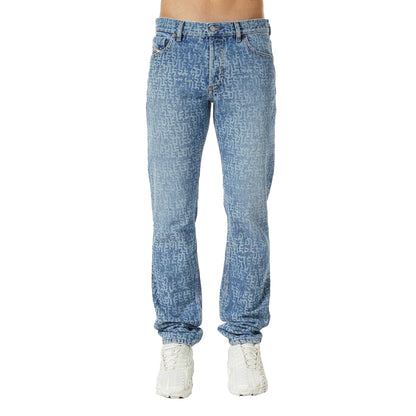 Blue - Side - Diesel Mens 1995 D-Sark Straight Leg Jeans