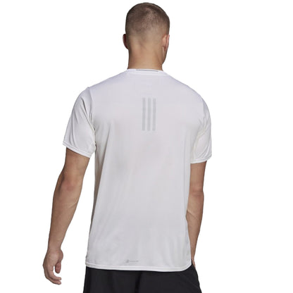 White - Back - Adidas Mens Designed For Running T-Shirt