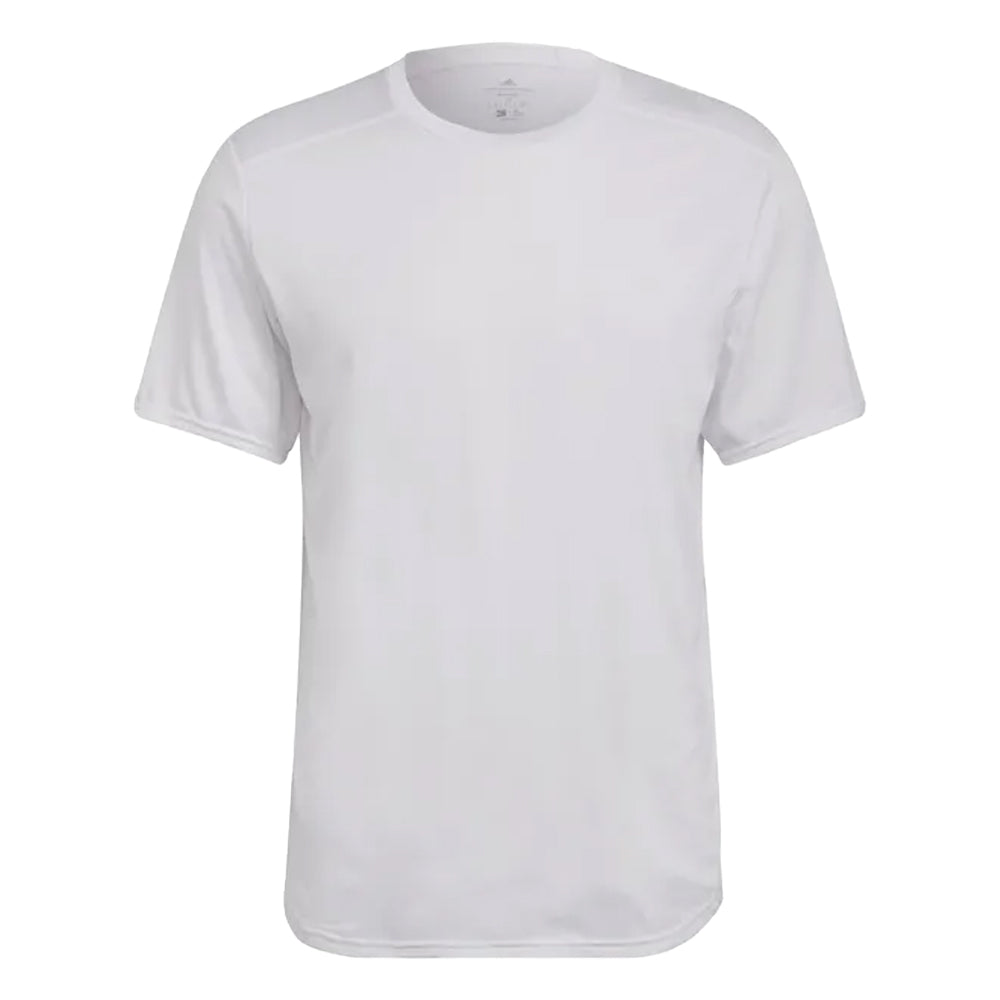 White - Front - Adidas Mens Designed For Running T-Shirt