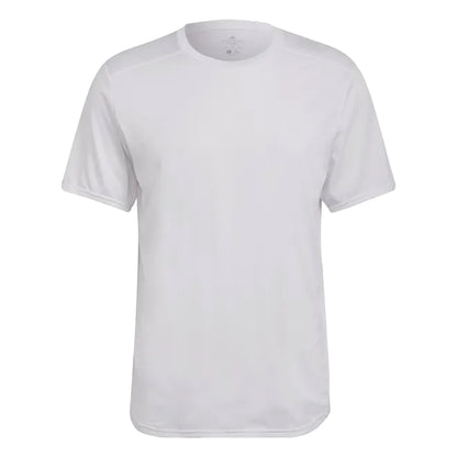 White - Front - Adidas Mens Designed For Running T-Shirt