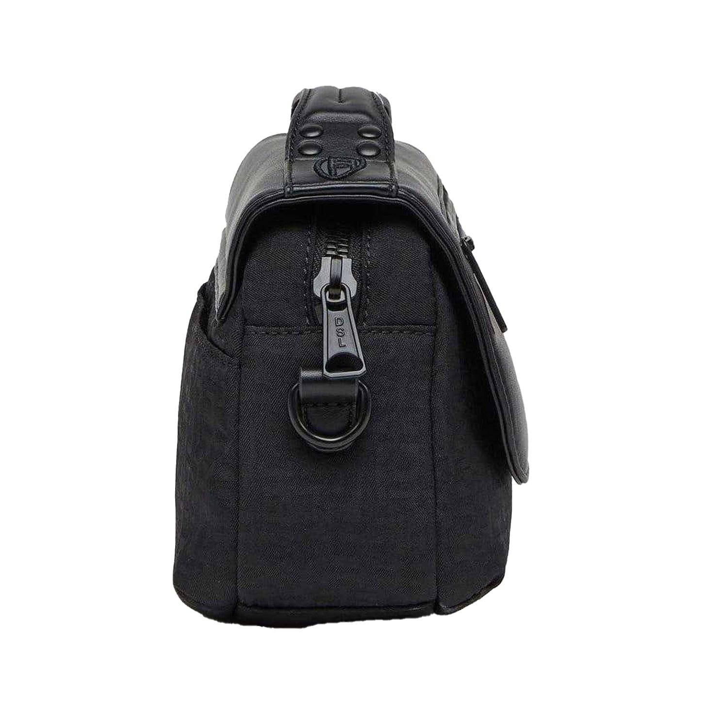 Black - Side - Diesel Mono Nylon Mini Handbag