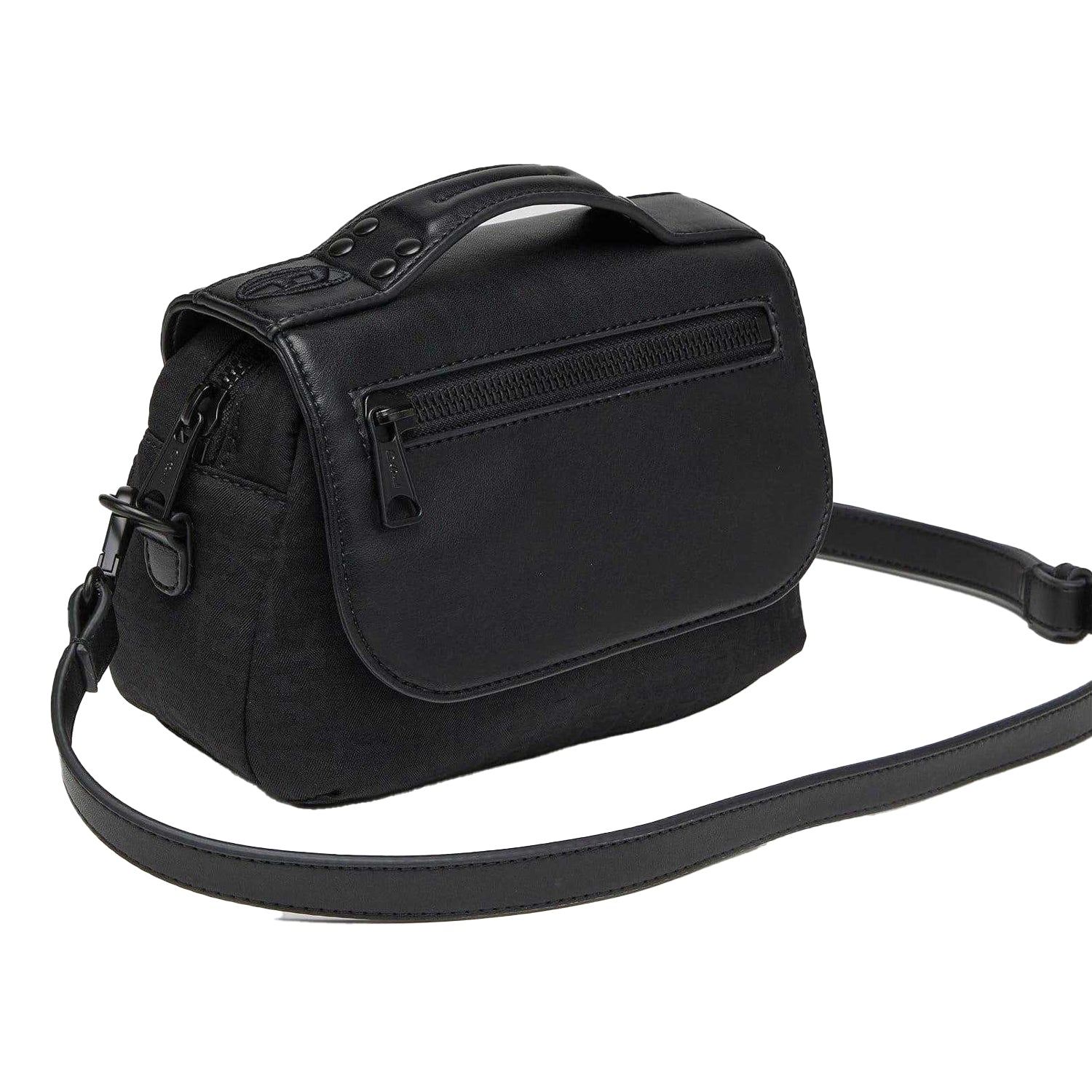 Black - Pack Shot - Diesel Mono Nylon Mini Handbag