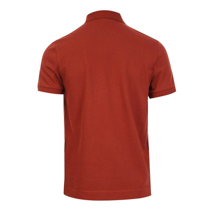Red - Back - Lacoste Mens Pique Stretch Regular Polo Shirt