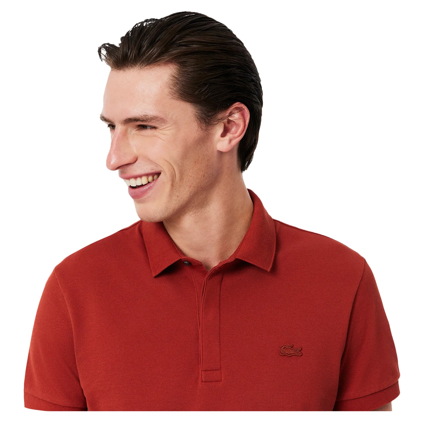 Red - Pack Shot - Lacoste Mens Pique Stretch Regular Polo Shirt