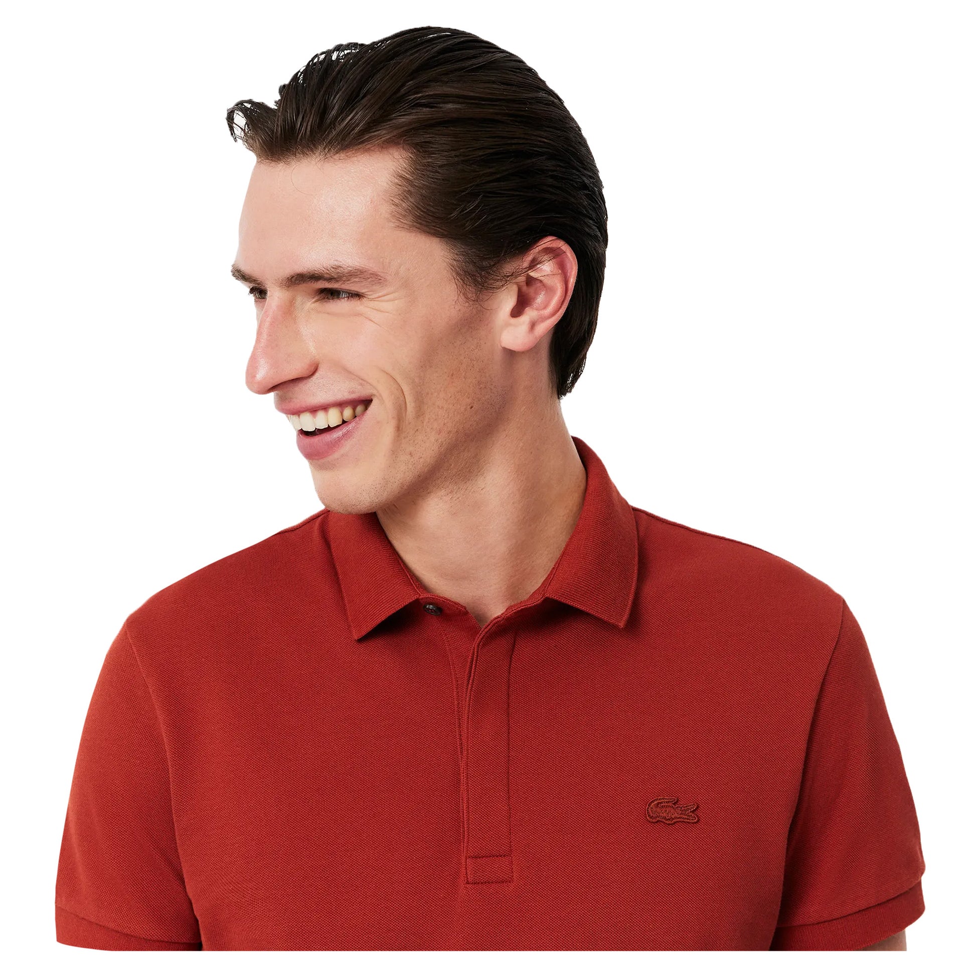 Red - Pack Shot - Lacoste Mens Pique Stretch Regular Polo Shirt