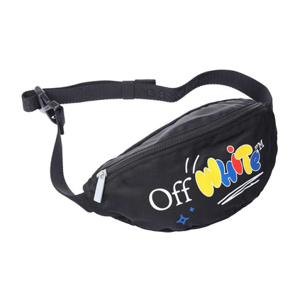 Black - Side - Off White Childrens-Kids Funny Waist Bag