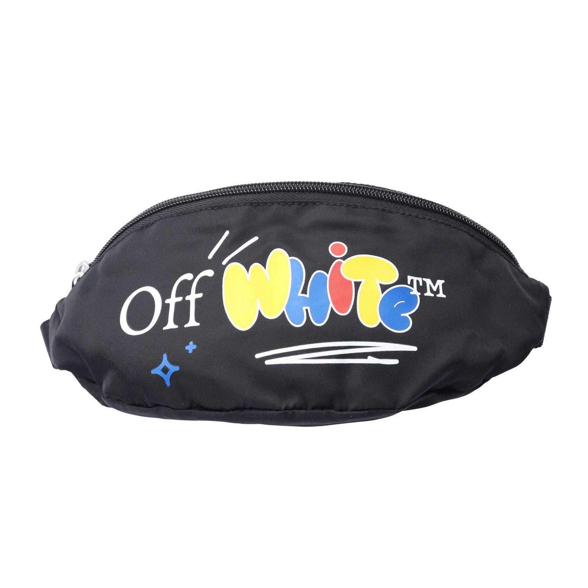 Black - Front - Off White Childrens-Kids Funny Waist Bag
