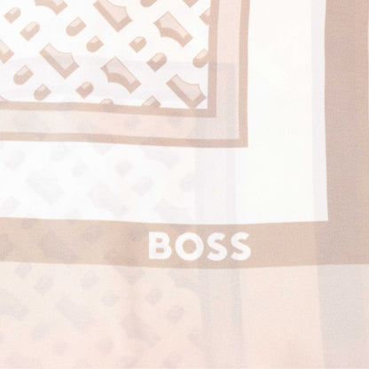 Beige - Side - Boss Lainy Monogram Fashion Scarf