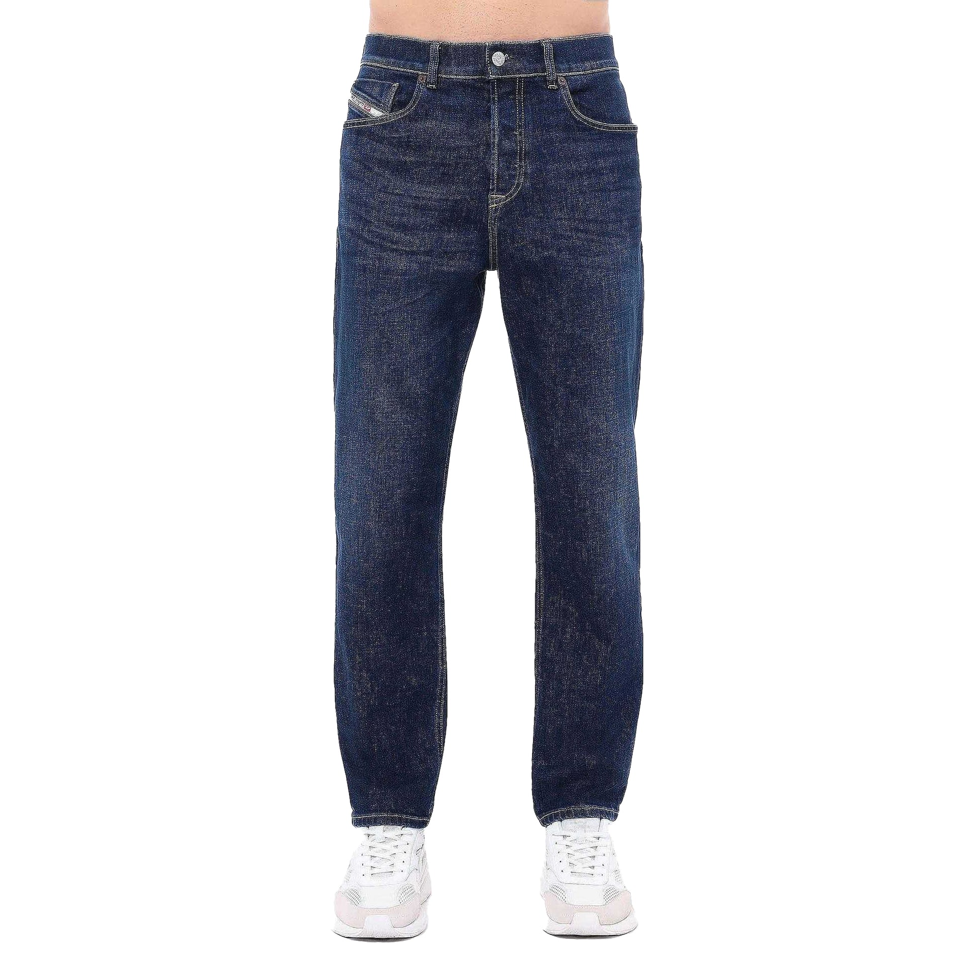 Blue - Side - Diesel Mens 2005 D-Fining Regular Jeans