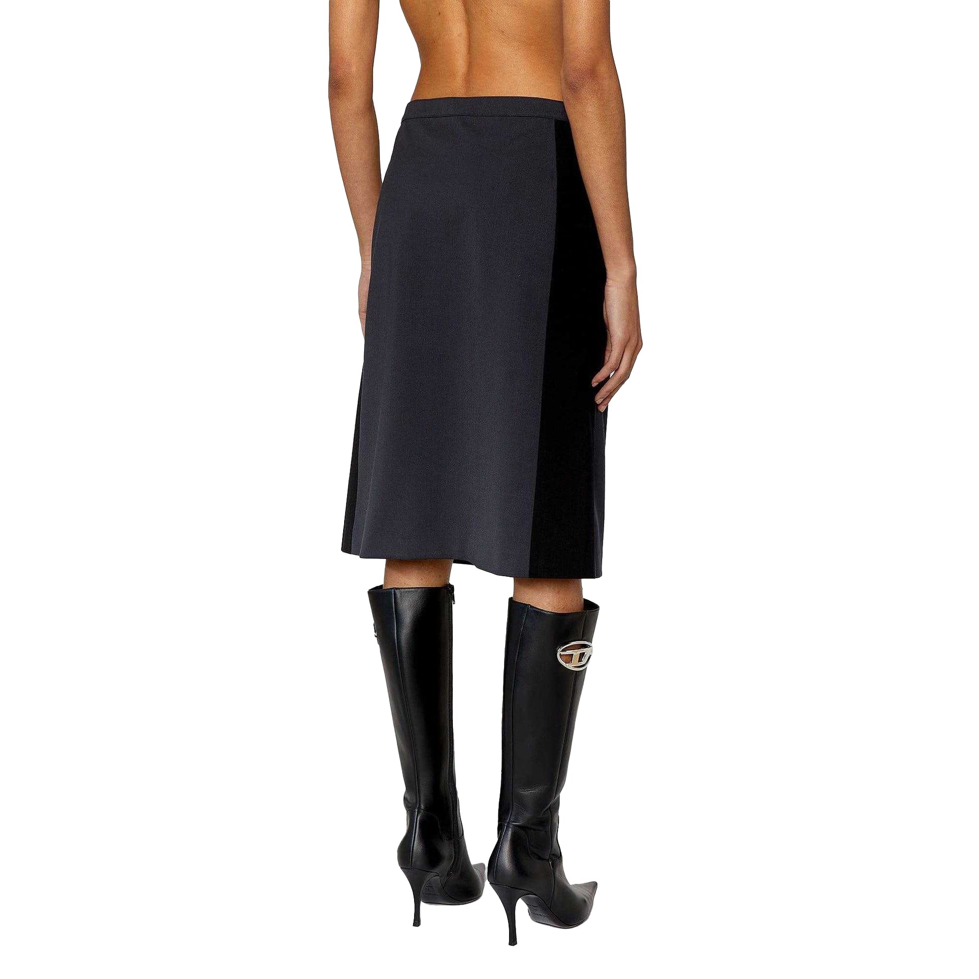 Grey - Back - Diesel Womens-Ladies O-Omal Midi Skirt