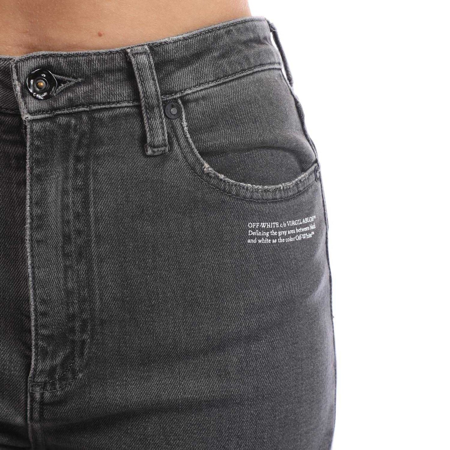 Grey - Lifestyle - Off White Womens-Ladies Corporate Skinny Jeans