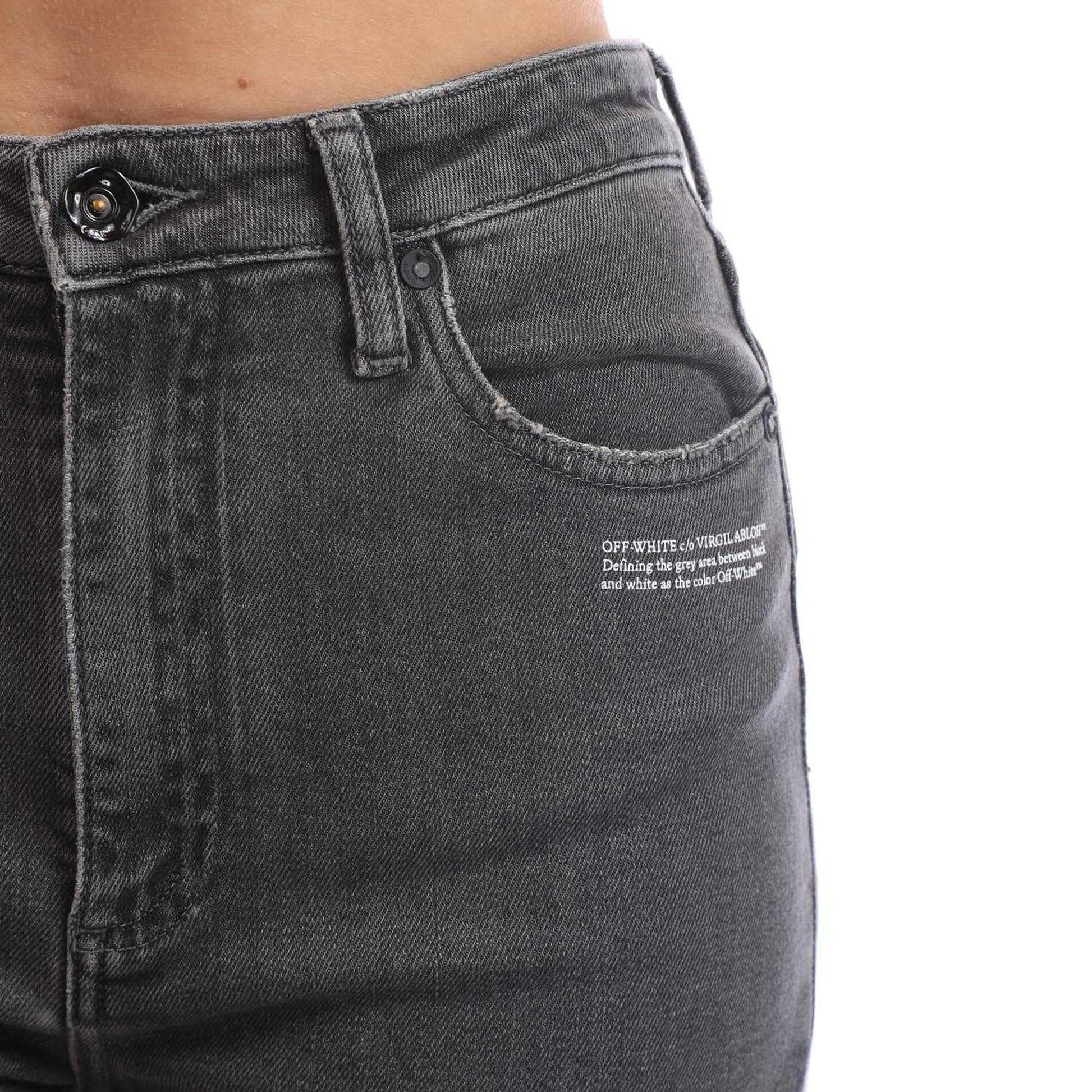 Grey - Lifestyle - Off White Womens-Ladies Corporate Skinny Jeans