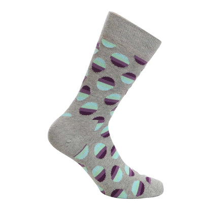 Light Grey - Back - Happy Socks Unisex Adult Sunrise Dotted Socks