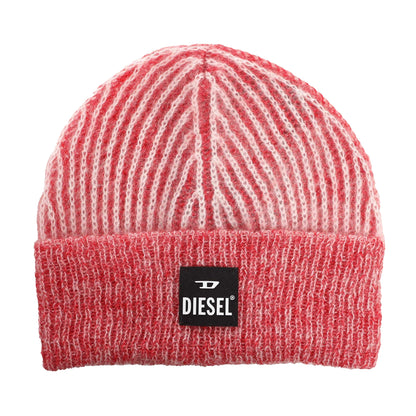 Red - Front - Diesel Mens K-Edro Logo Mohair Beanie