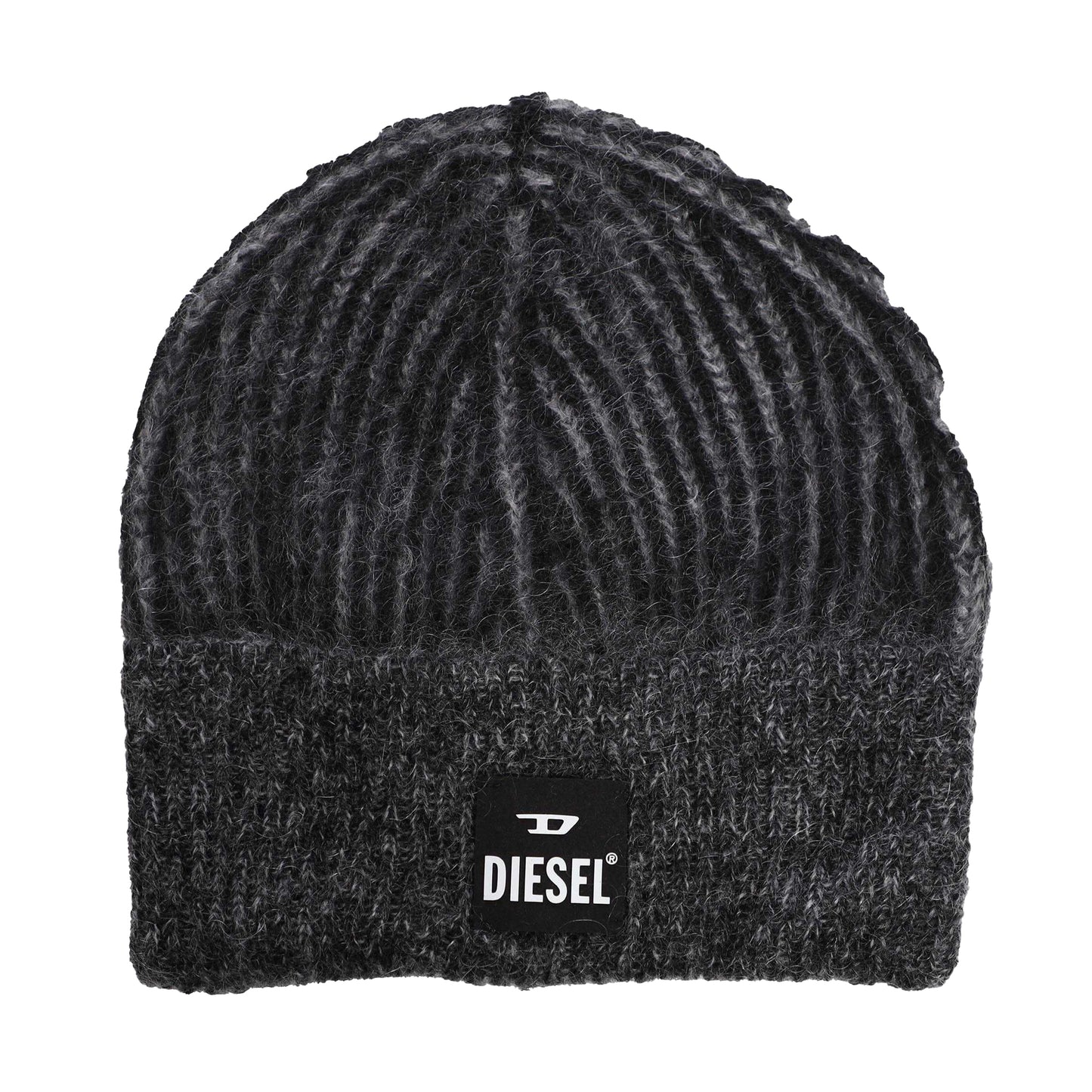 Black - Front - Diesel Mens K-Edro Logo Mohair Beanie