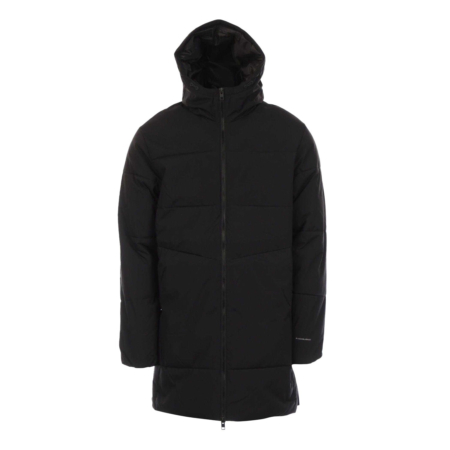 Black - Front - Jack And Jones Mens Brady Long Puffer Jacket