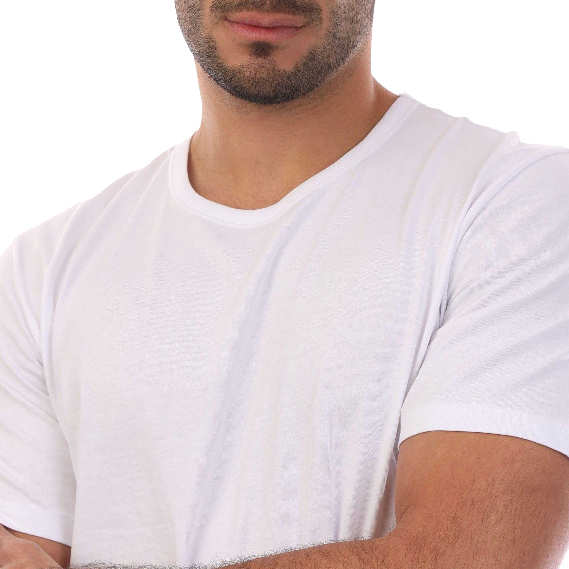 White - Side - Boss Mens Plain T-Shirt (Pack of 5)