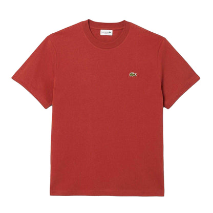 Red - Front - Lacoste Mens Embroidered Logo Cotton T-Shirt