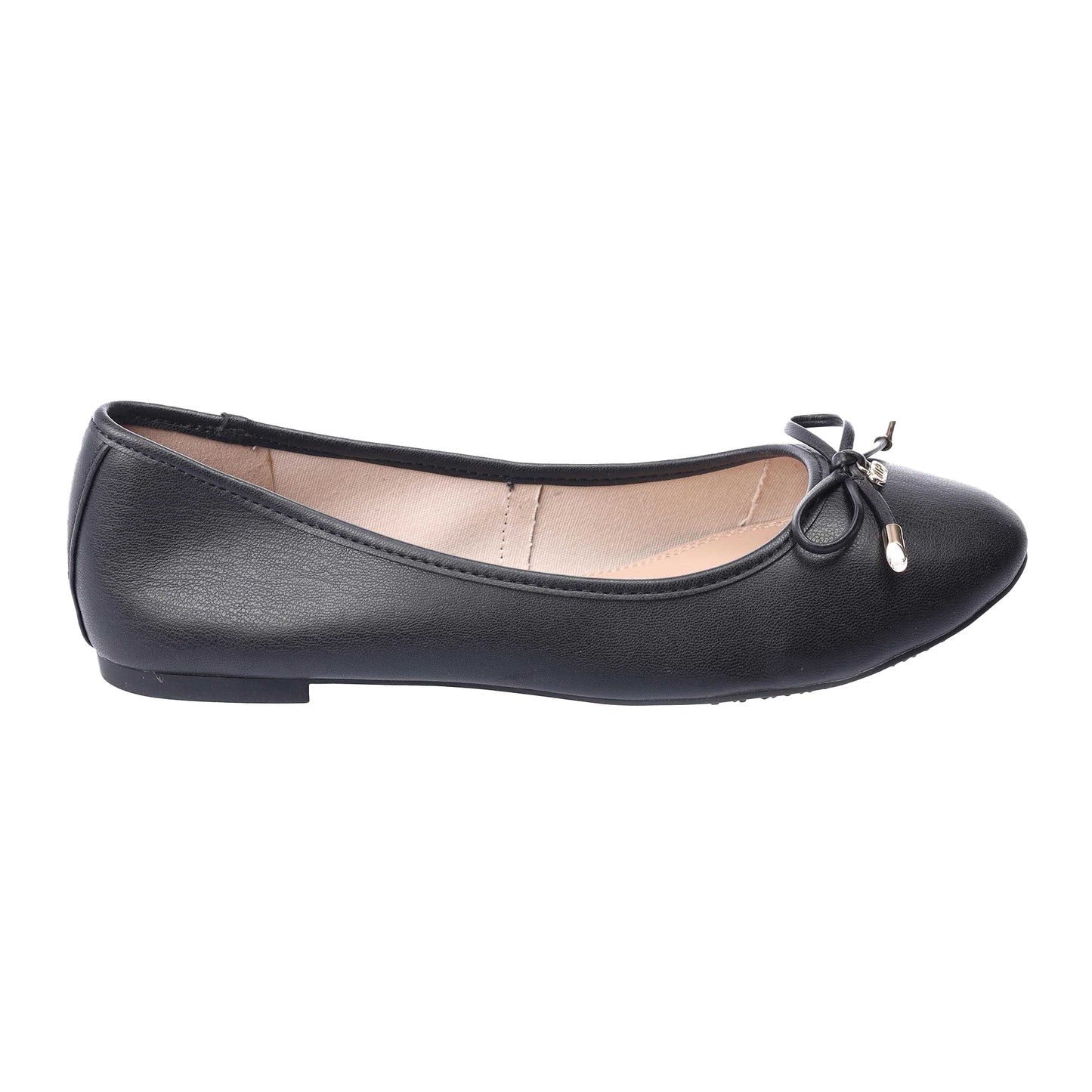 Black - Side - Dune London Womens-Ladies Harping DD-Charm Ballet Flats