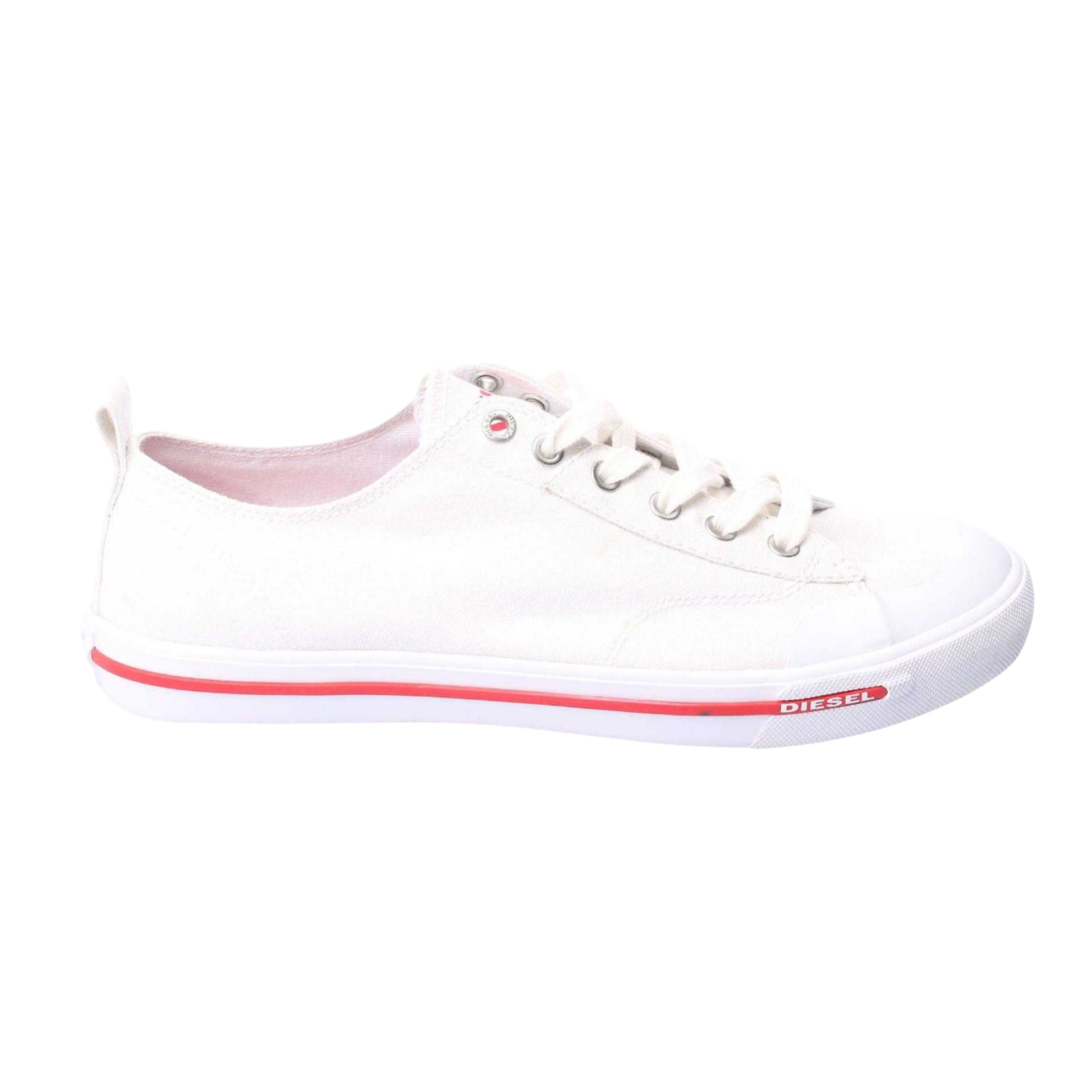 White - Side - Diesel Mens S-Athos Low Trainers