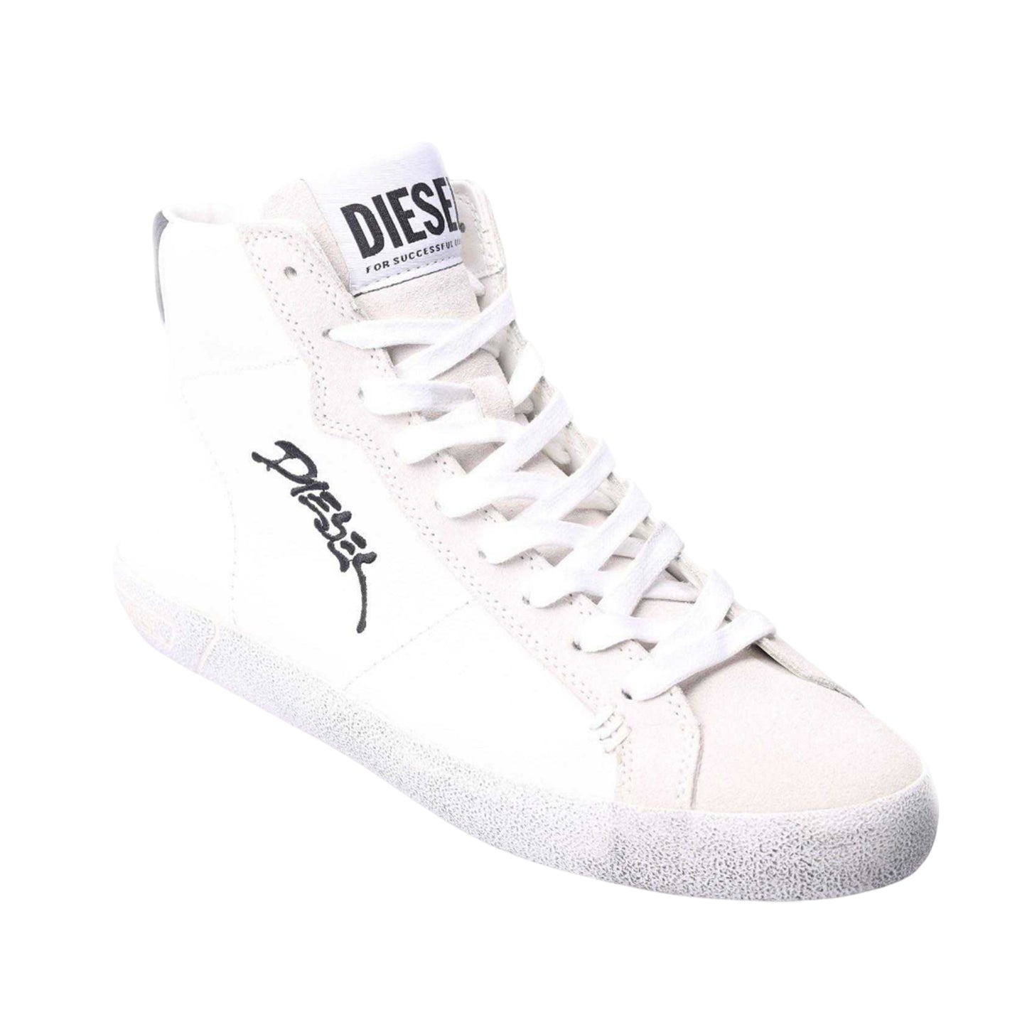 White - Front - Diesel Mens S-Leroji Ankle Trainers