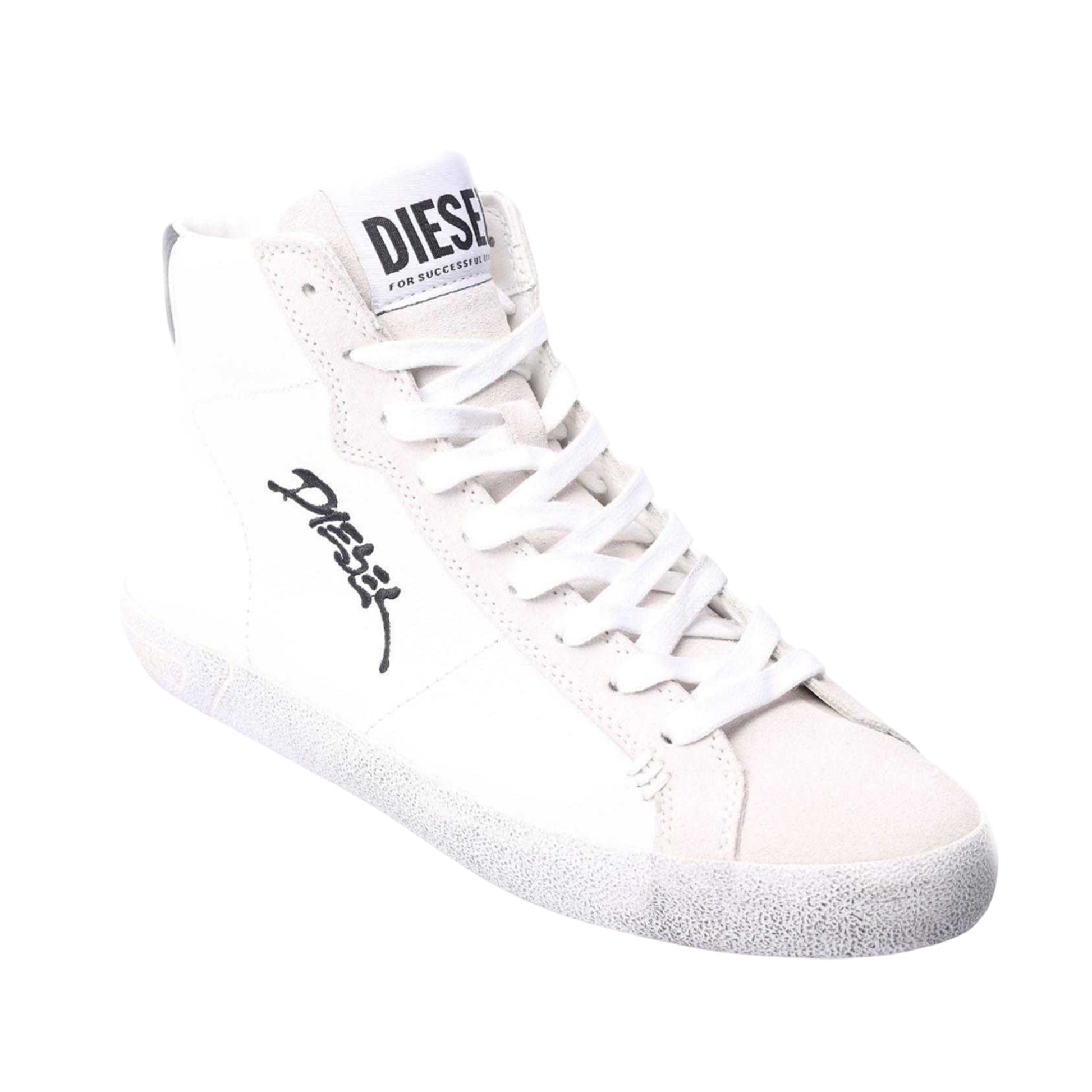 White - Front - Diesel Mens S-Leroji Ankle Trainers
