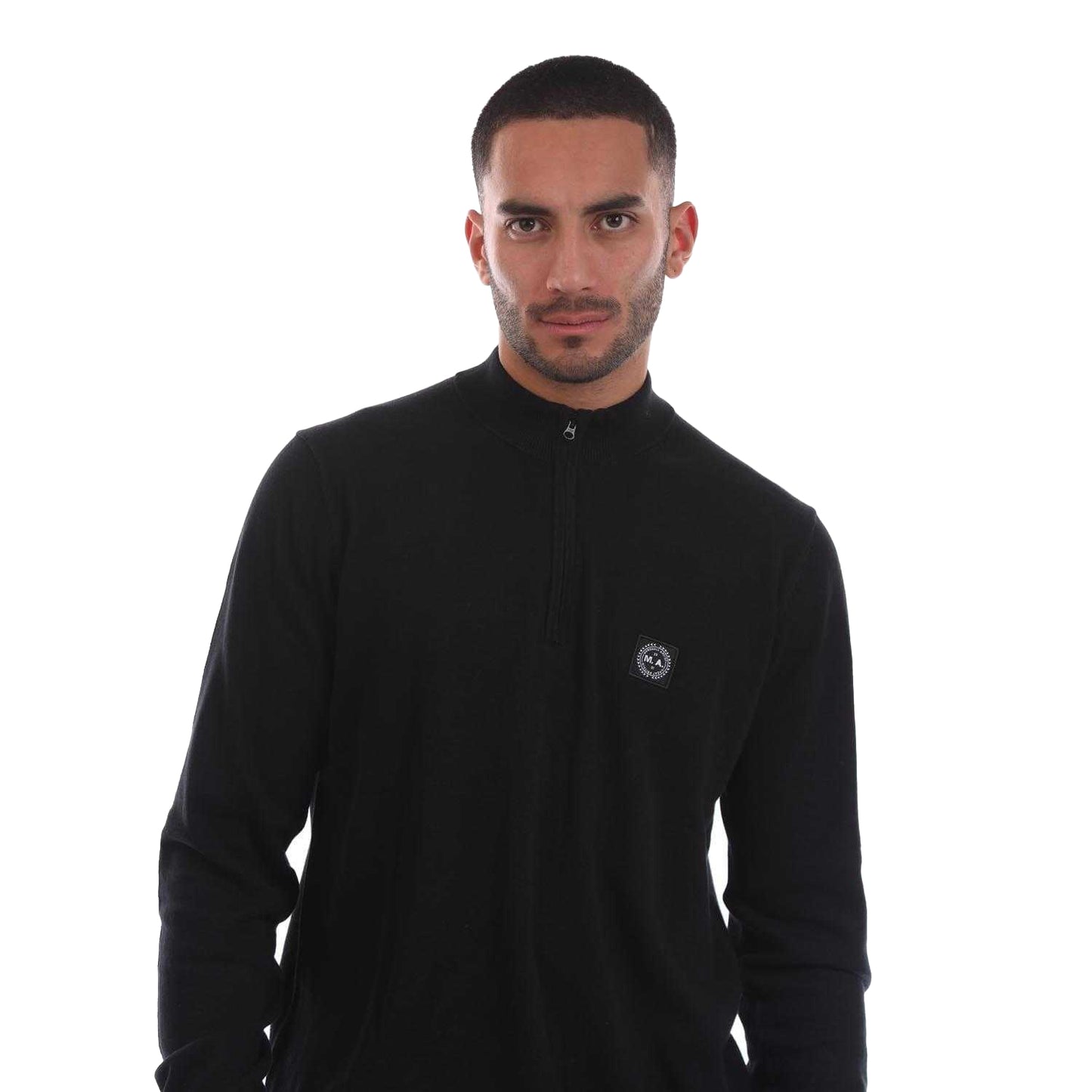 Black - Side - Marshall Artist Mens Siren Quarter Zip Fleece Top