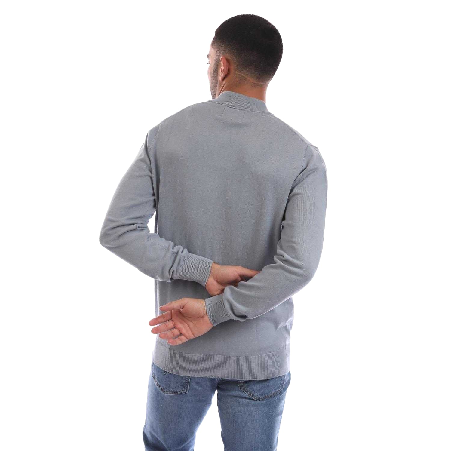 Grey - Back - Marshall Artist Mens Siren Quarter Zip Fleece Top