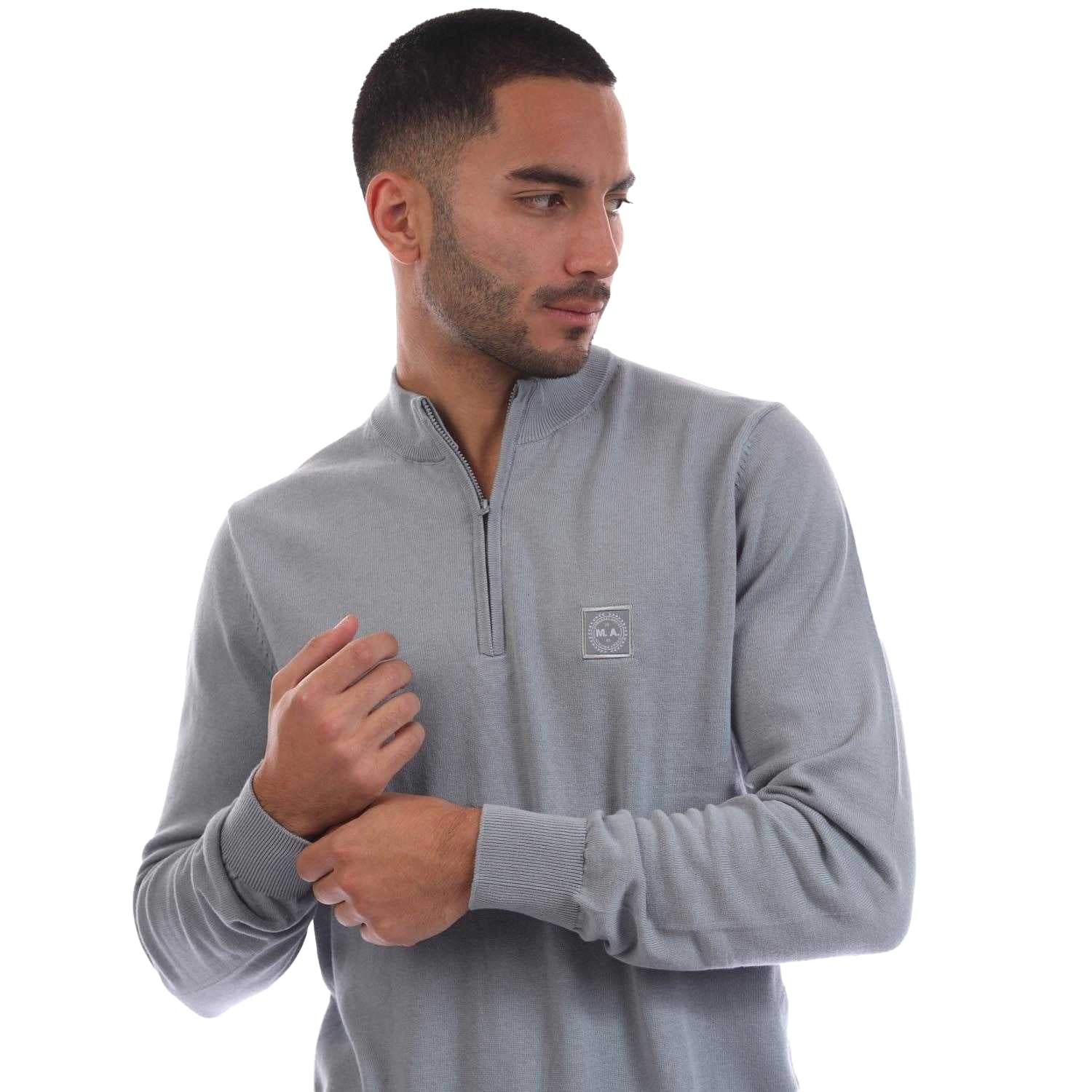 Grey - Side - Marshall Artist Mens Siren Quarter Zip Fleece Top
