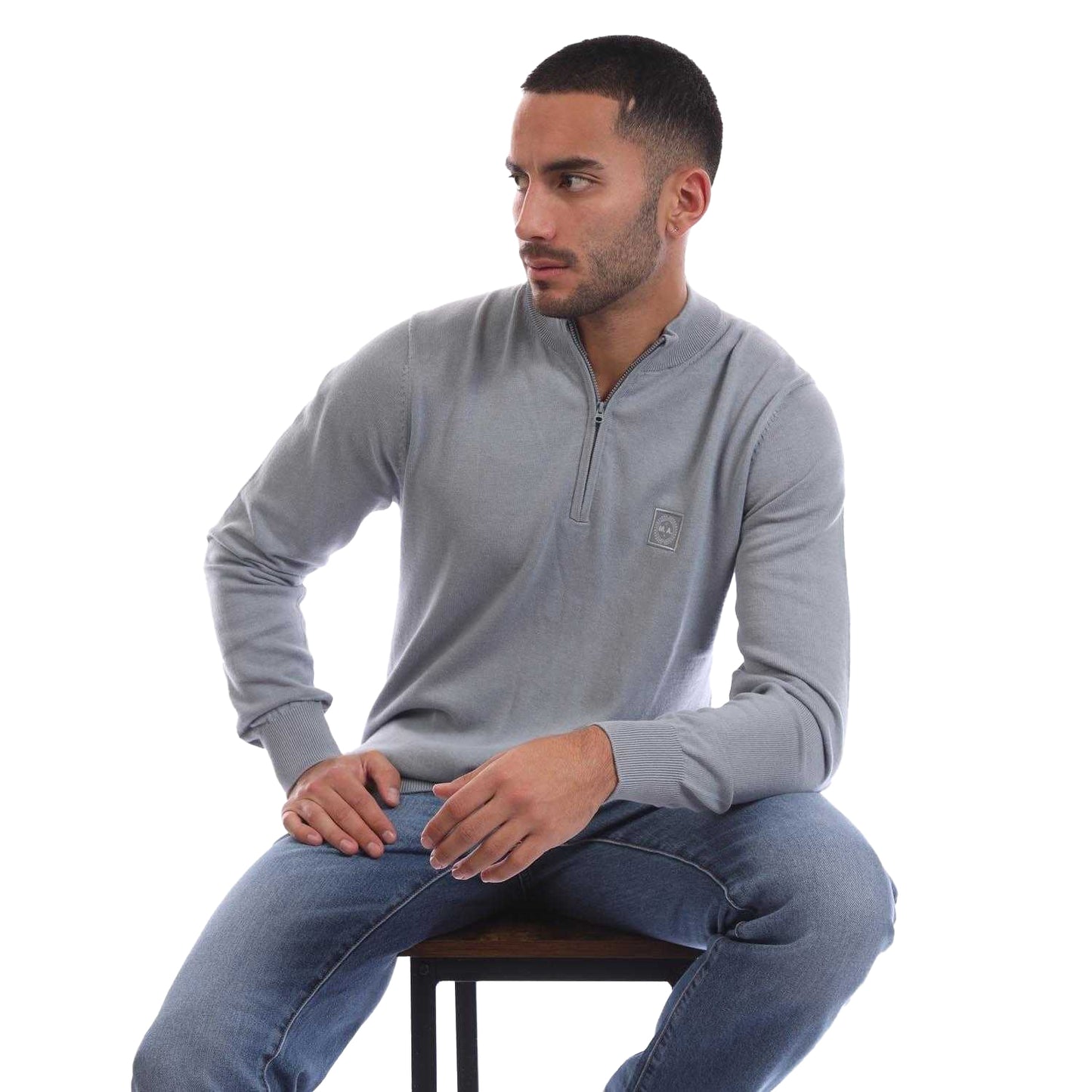 Grey - Lifestyle - Marshall Artist Mens Siren Quarter Zip Fleece Top