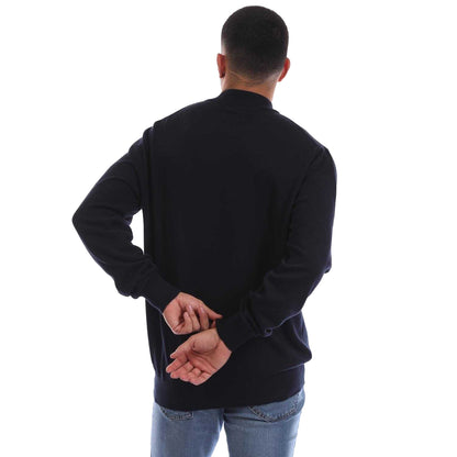 Navy - Back - Marshall Artist Mens Siren Quarter Zip Fleece Top