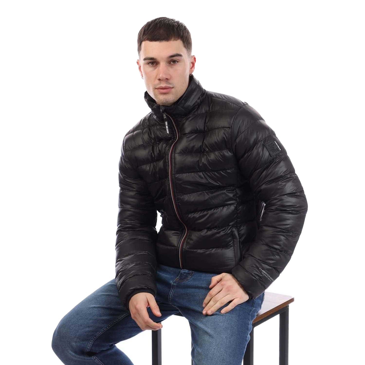 Black - Lifestyle - Duck and Cover Mens Shemmy Two Quilted Jacket