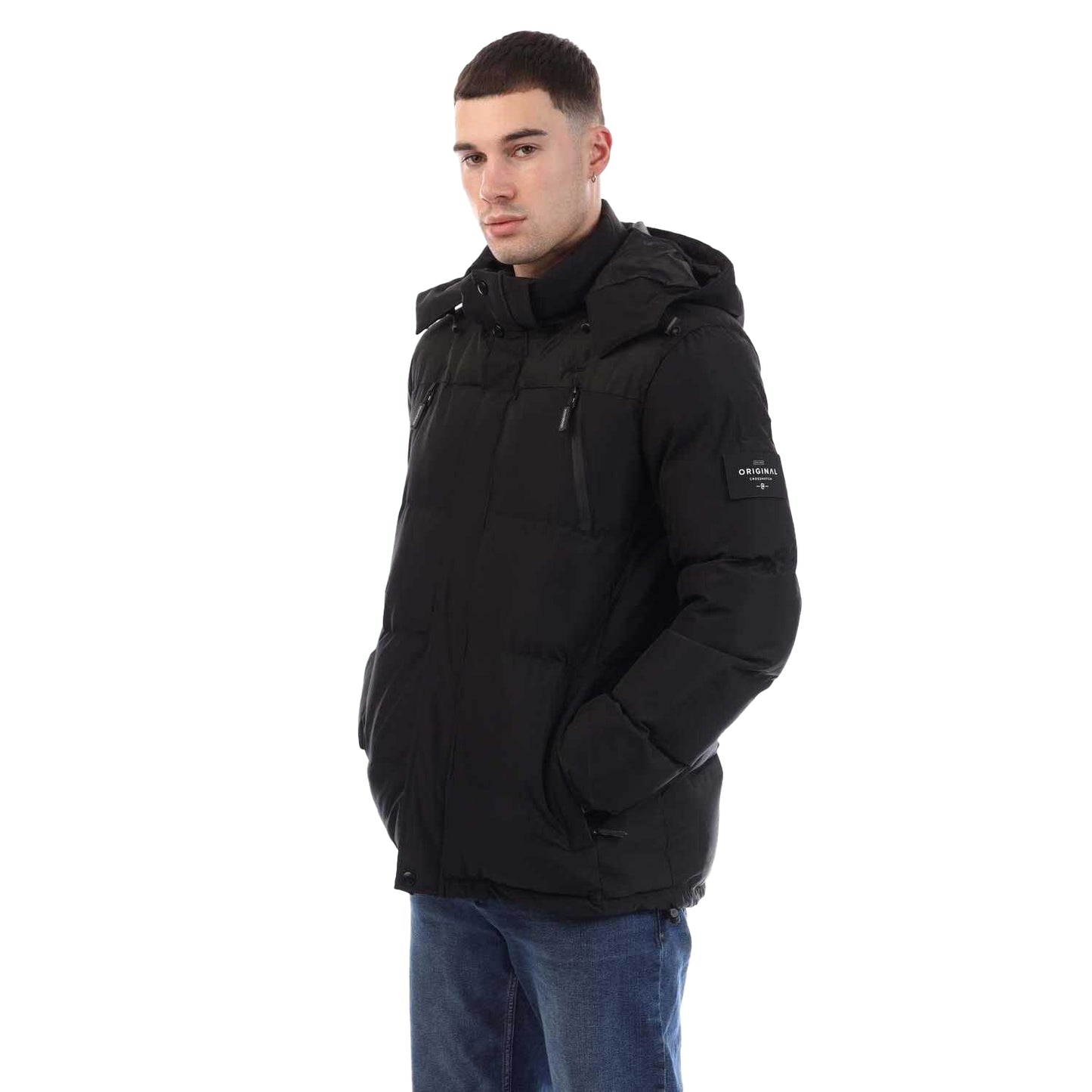 Black - Side - Crosshatch Mens Menray Jacket