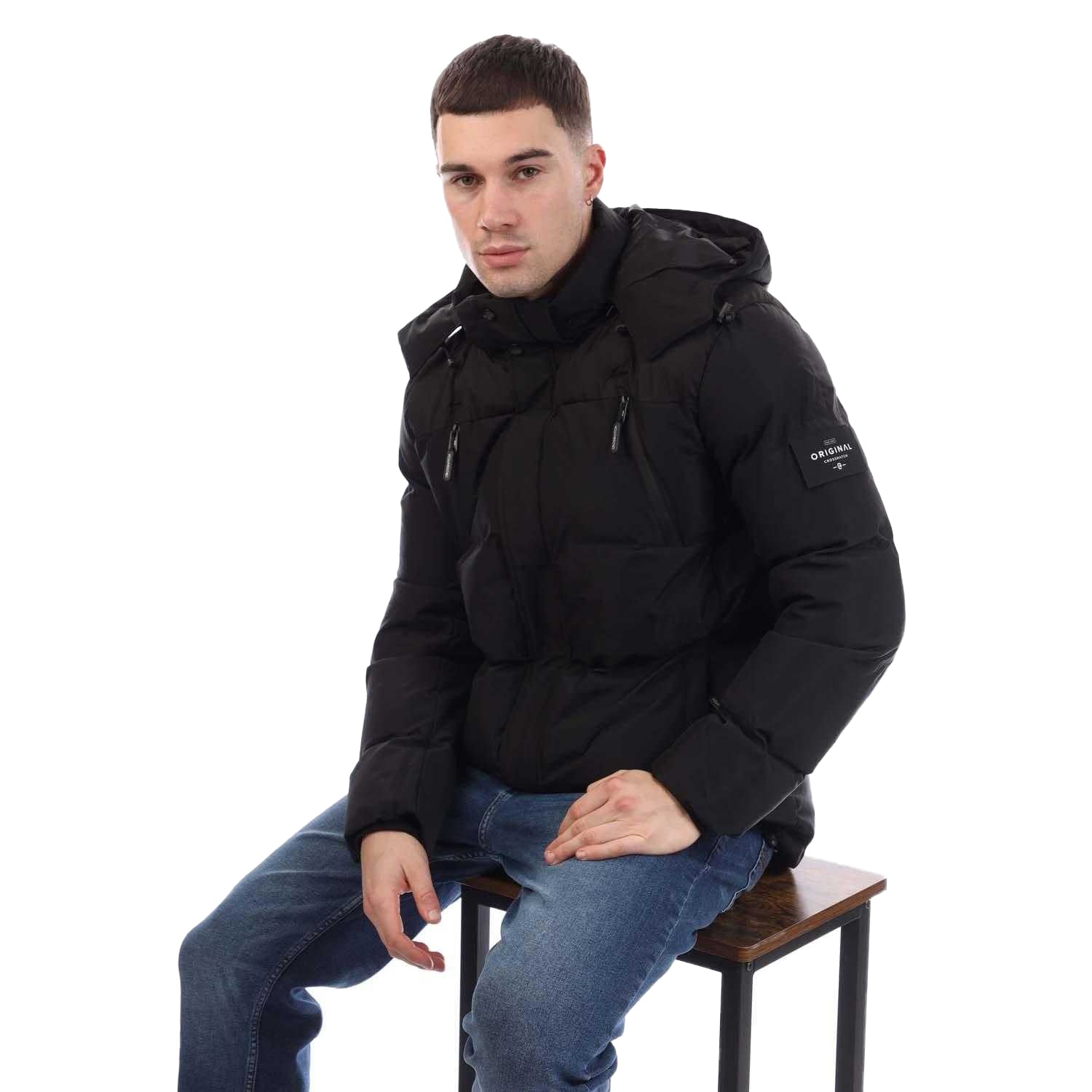 Black - Pack Shot - Crosshatch Mens Menray Jacket