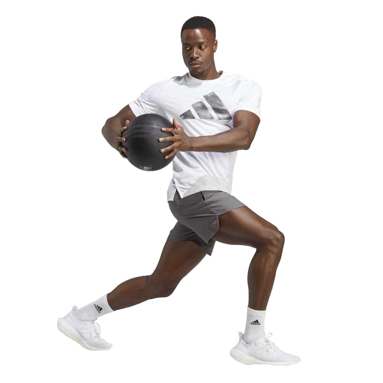 Grey - Pack Shot - Adidas Mens Designed for Movement Aeroready Shorts