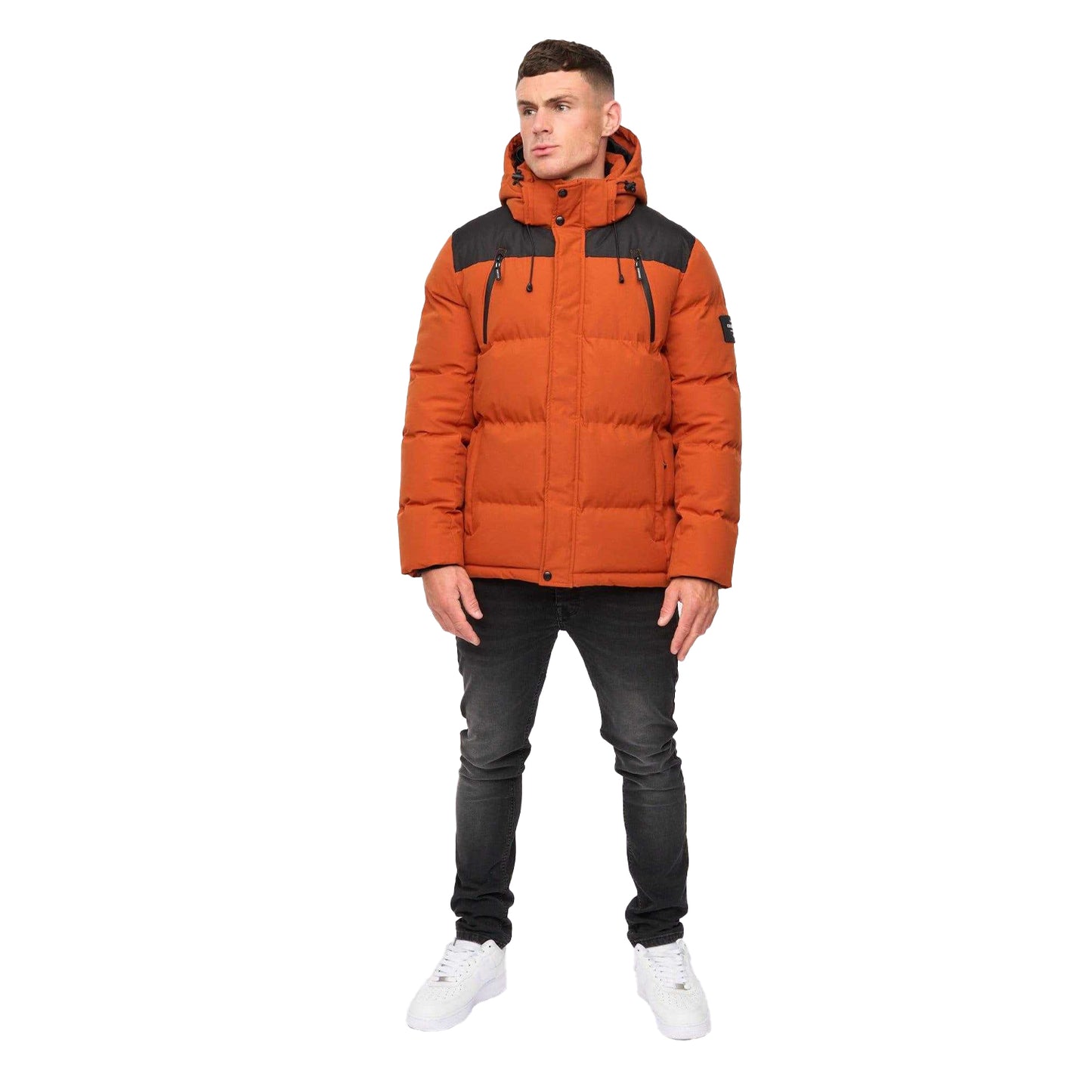 Orange - Pack Shot - Crosshatch Mens Menray Colour Block Jacket
