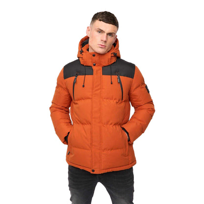 Orange - Front - Crosshatch Mens Menray Colour Block Jacket